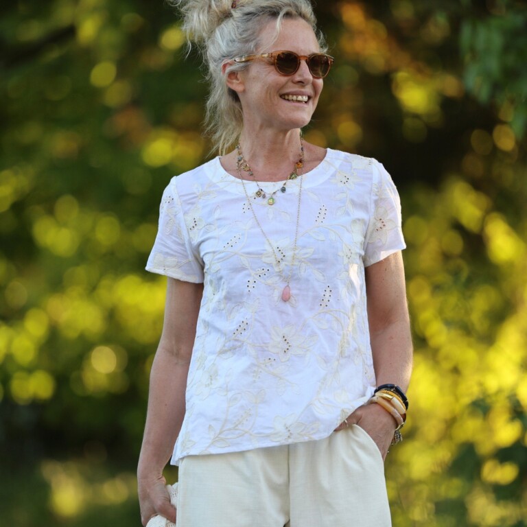 Quintessence - Blouse Emeline en broderie poétique ivoire – XXL