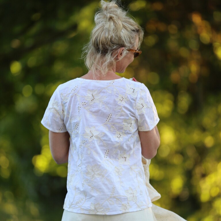 Quintessence - Blouse Emeline en broderie poétique ivoire – XXL
