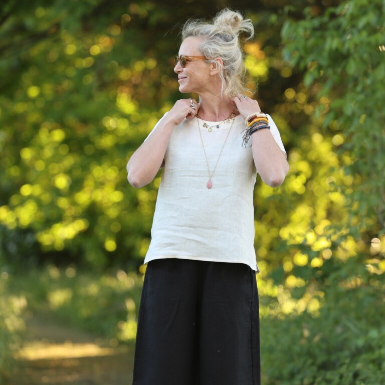 Quintessence - Blouse Emeline en lin ivoire – 3XL
