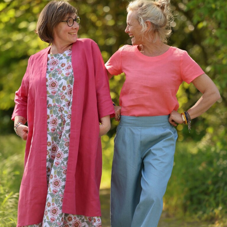 Quintessence - Blouse Emeline en lin rose corail – 3XL