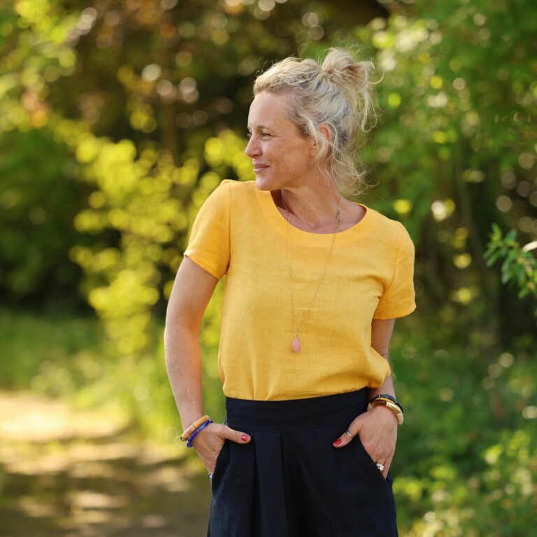 Quintessence - Blouse Emeline en lin soleil – 3XL