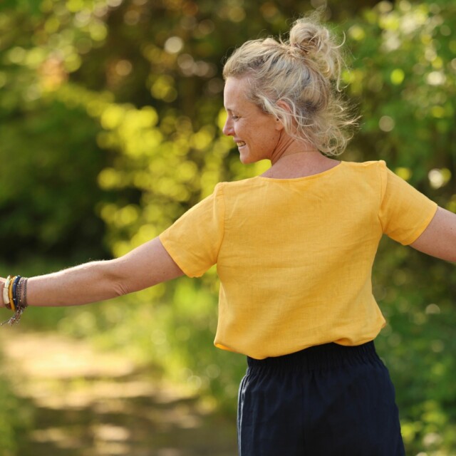 Quintessence - Blouse Emeline en lin soleil – XXL