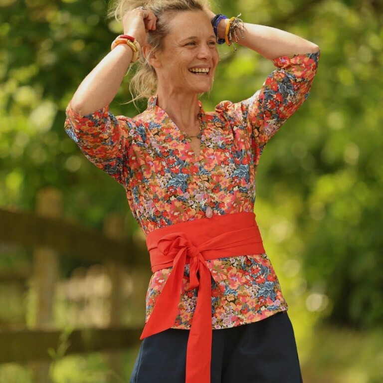 Quintessence - Blouse Madeleine – Coton Flammes Botaniques – XXL