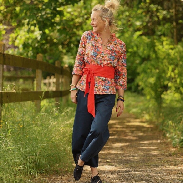 Quintessence - Blouse Madeleine – Coton Flammes Botaniques – XXL