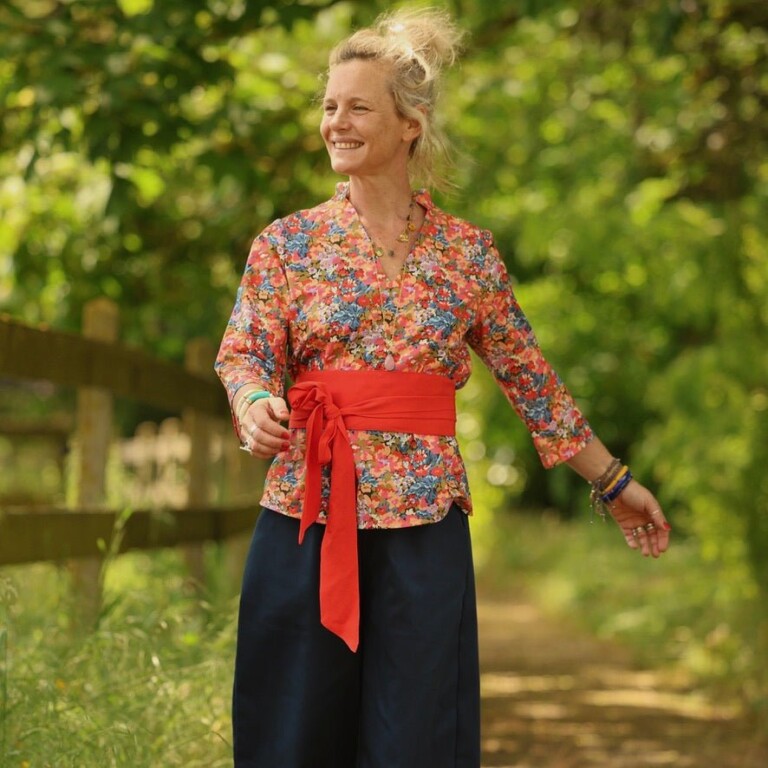 Quintessence - Blouse Madeleine – Coton Flammes Botaniques – XXL