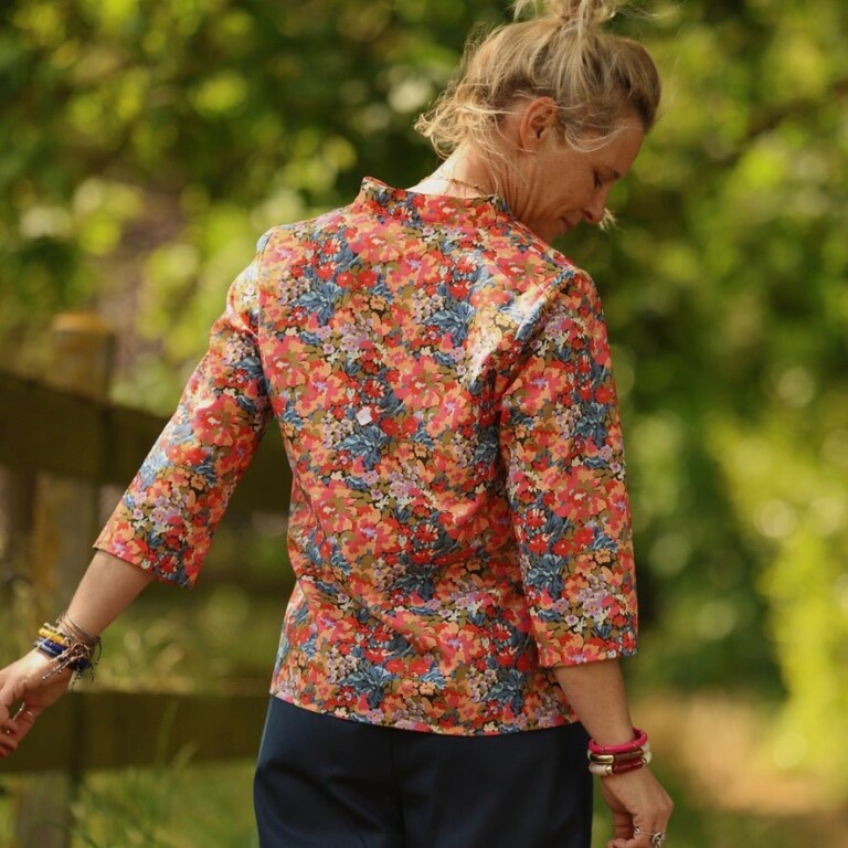 Quintessence - Blouse Madeleine – Coton Flammes Botaniques – XXL