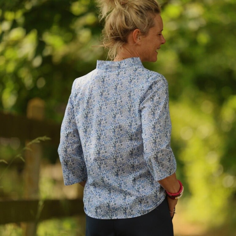 Quintessence - Blouse Madeleine – Coton Hortensia bleu – XL
