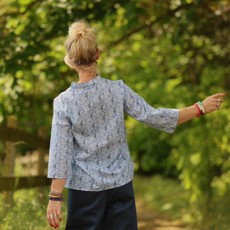 Quintessence - Blouse Madeleine – Coton Hortensia bleu – XL