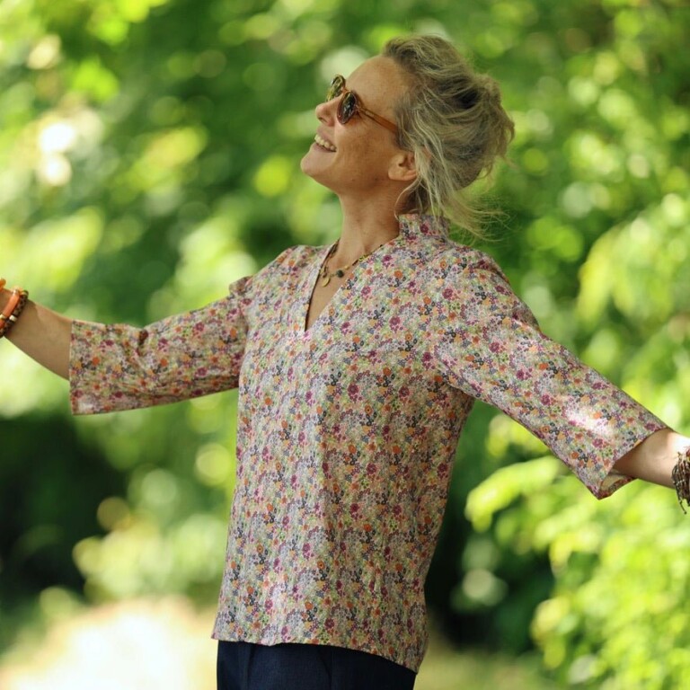 Quintessence - Blouse Madeleine – Coton Hortensia rose – XXL