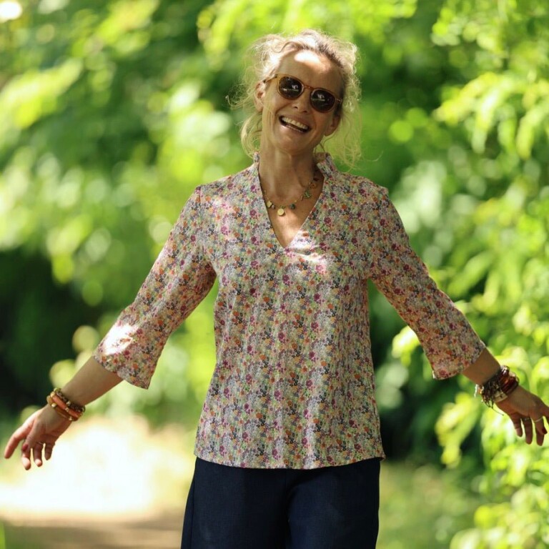 Quintessence - Blouse Madeleine – Coton Hortensia rose – XXL