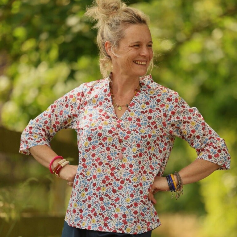 Quintessence - Blouse Madeleine – Coton Jardin espagnol – XXL