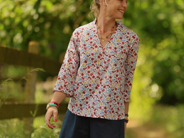 Quintessence - Blouse Madeleine – Coton Jardin espagnol – XXL
