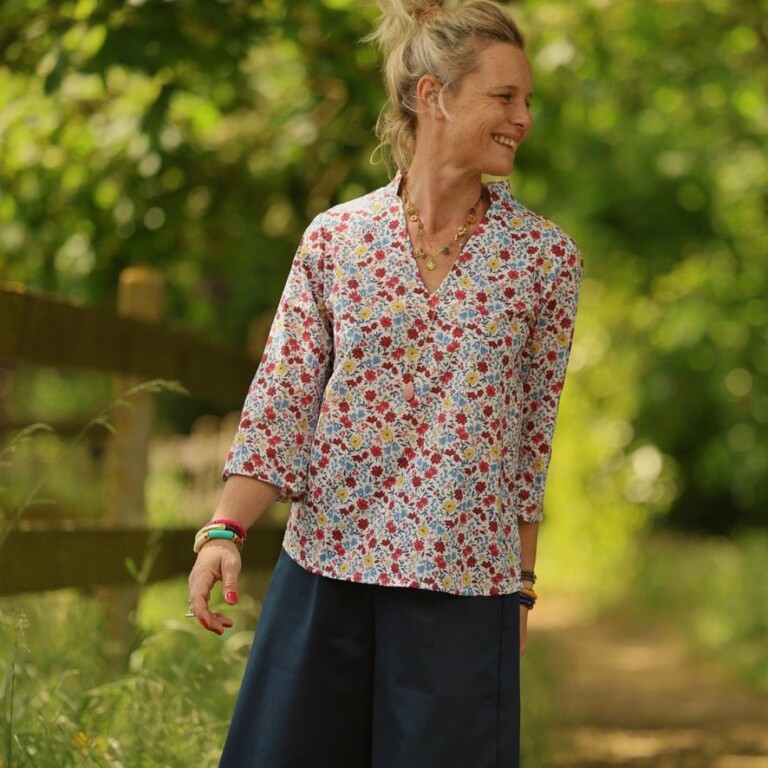 Quintessence - Blouse Madeleine – Coton Jardin espagnol – XXL