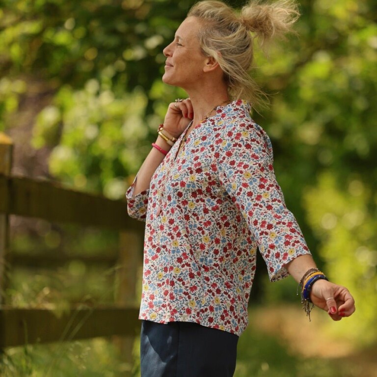 Quintessence - Blouse Madeleine – Coton Jardin espagnol – XXL