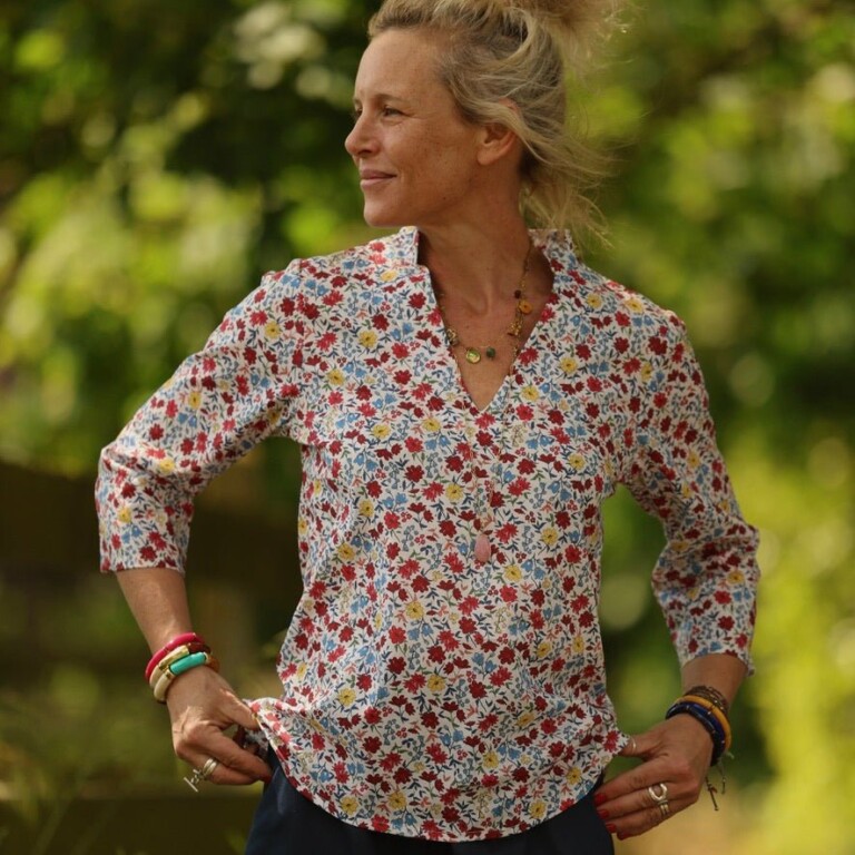 Quintessence - Blouse Madeleine – Coton Jardin espagnol – XXL
