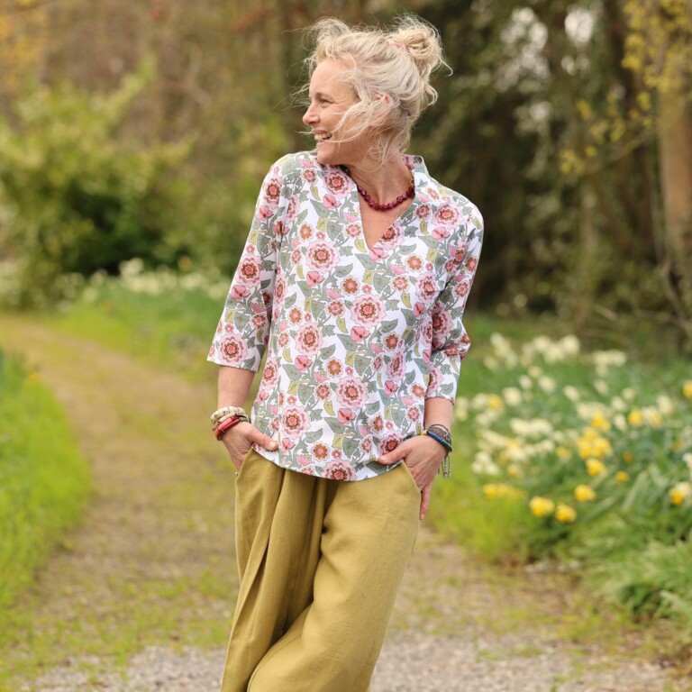 Quintessence - Blouse Madeleine – Coton Roseraie Sauvage – XXL