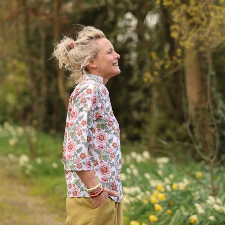 Quintessence - Blouse Madeleine – Coton Roseraie Sauvage – XXL