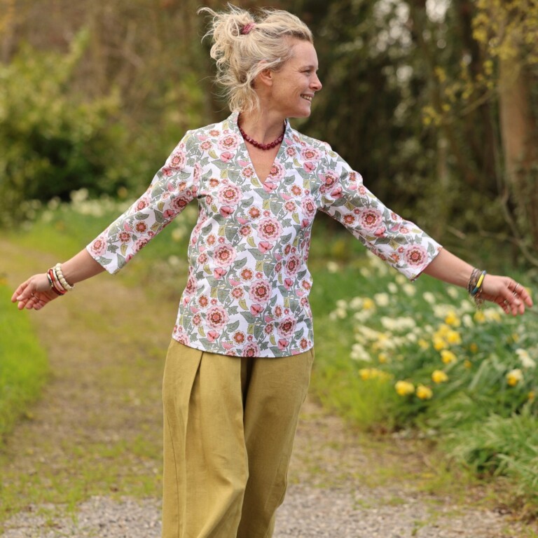 Quintessence - Blouse Madeleine – Coton Roseraie Sauvage – XXL