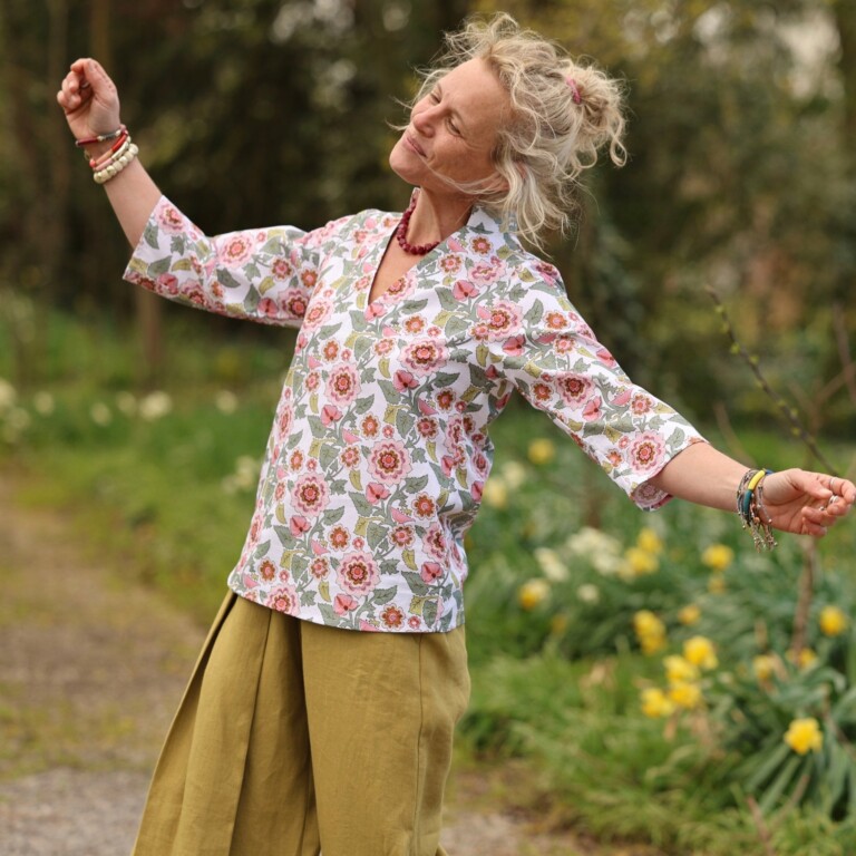 Quintessence - Blouse Madeleine – Coton Roseraie Sauvage – XXL