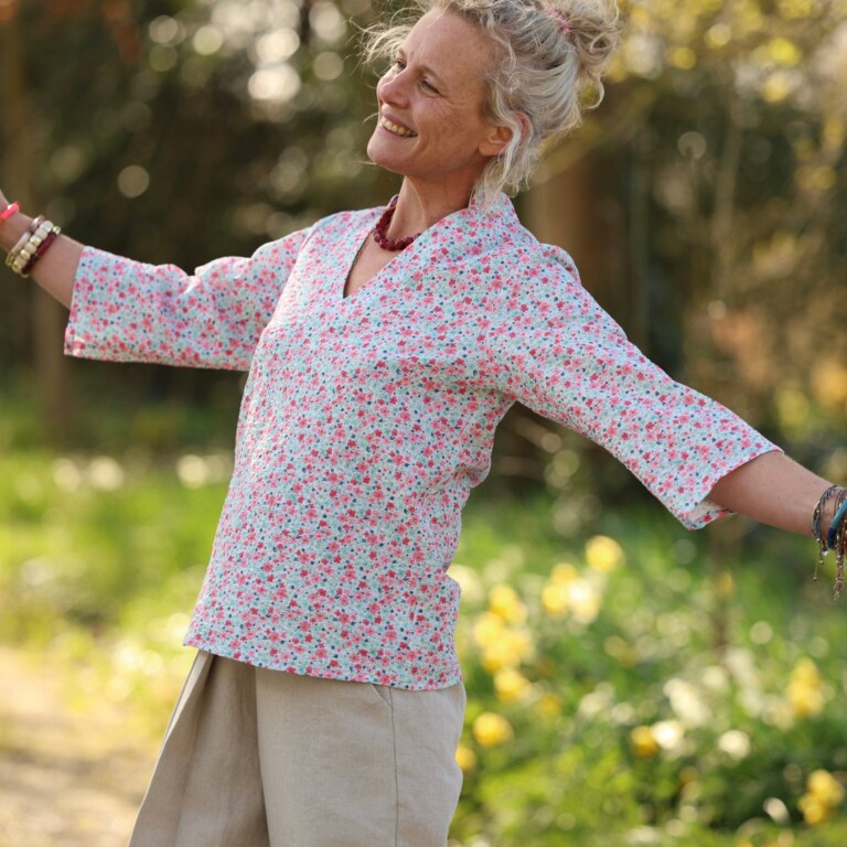 Quintessence - Blouse Madeleine – Jardin Pastel – XL