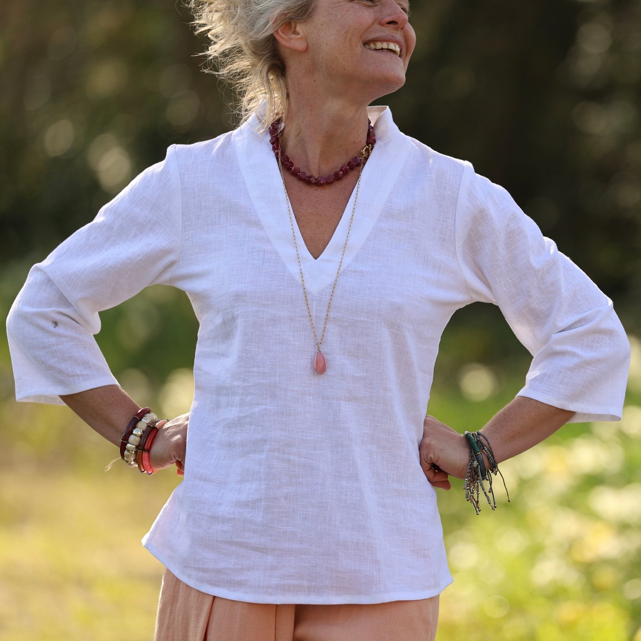 Blouse Madeleine – Lin Blanc par la marque Quintessence Quintessence - Blouse Madeleine – Lin Blanc