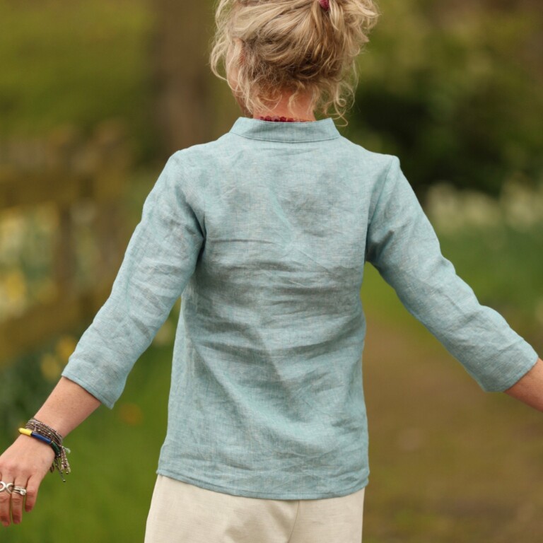 Quintessence - Blouse Madeleine – Lin Bleu Doux Chiné – L