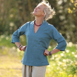 Quintessence - Blouse Madeleine – Lin Bleu Navy