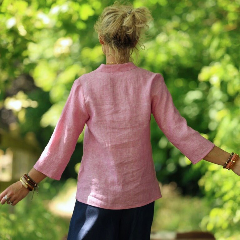 Quintessence - Blouse Madeleine – Lin chiné rose pep's – XXL