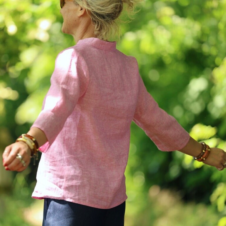 Quintessence - Blouse Madeleine – Lin chiné rose pep's – XXL