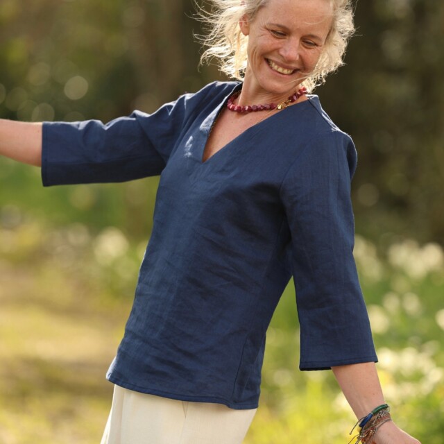 Quintessence - Blouse Madeleine – Lin Indigo – XL