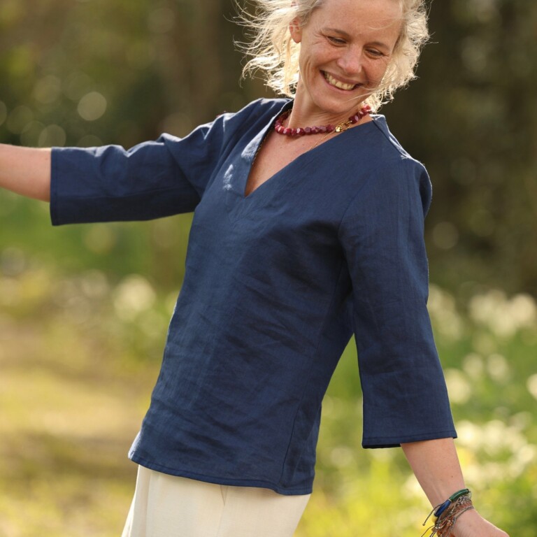 Quintessence - Blouse Madeleine – Lin Indigo – XL