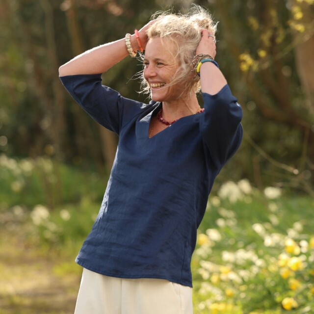 Quintessence - Blouse Madeleine – Lin Indigo – XL
