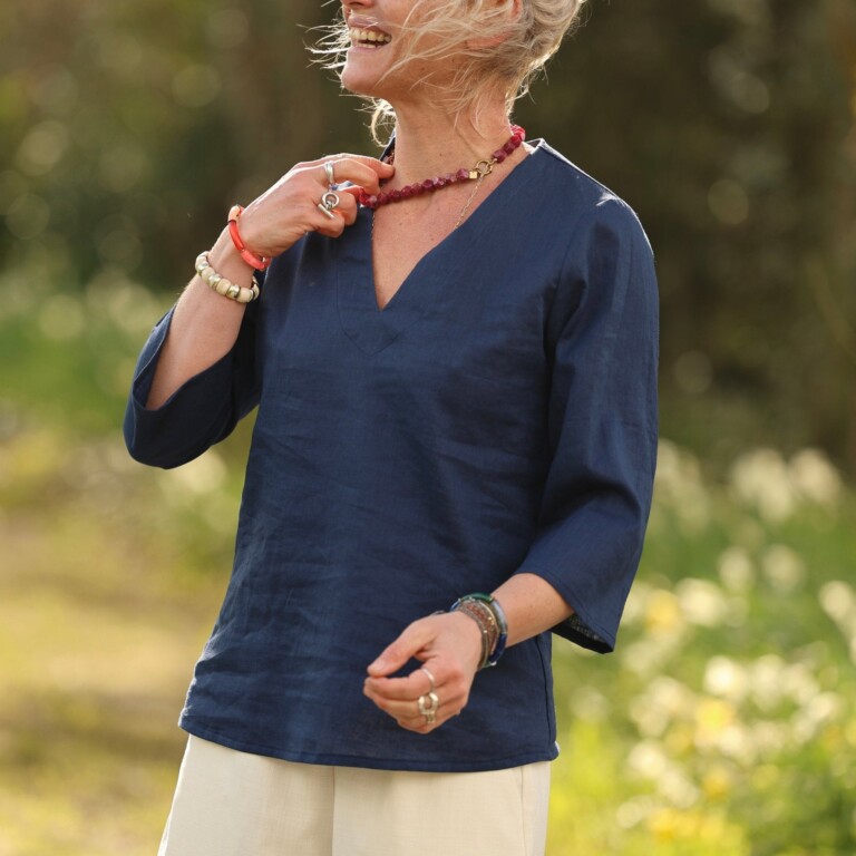 Quintessence - Blouse Madeleine – Lin Indigo – XL