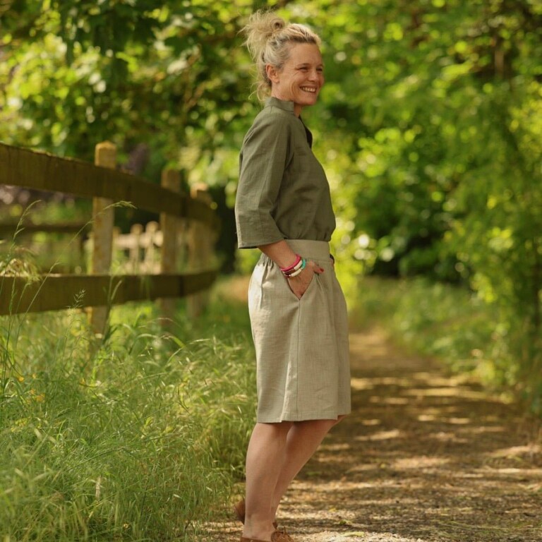 Quintessence - Blouse Madeleine – Lin kaki – XXL