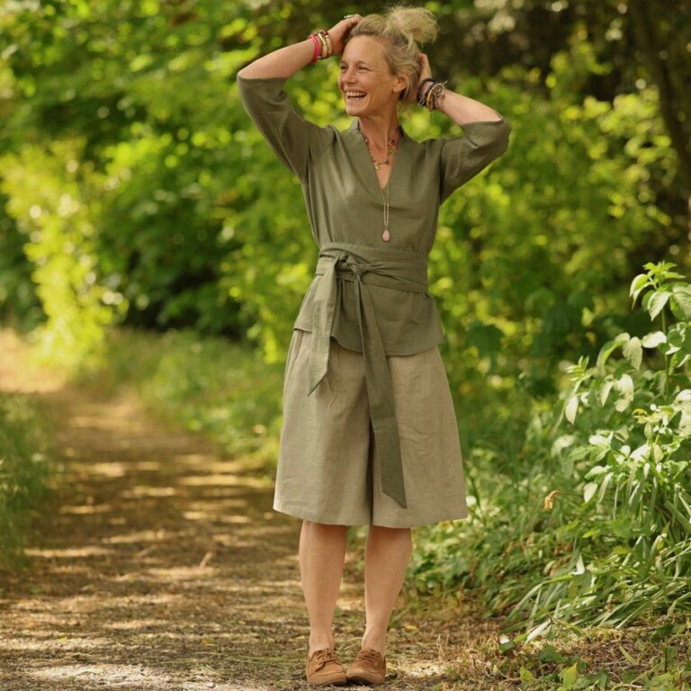 Quintessence - Blouse Madeleine – Lin kaki – XXL