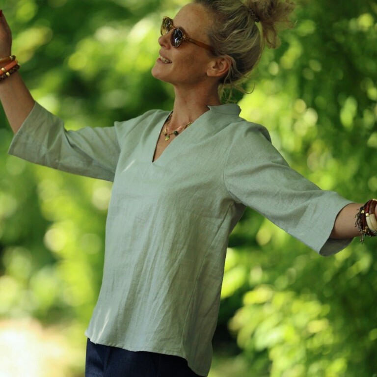 Quintessence - Blouse Madeleine – Lin vert d'eau – XXL