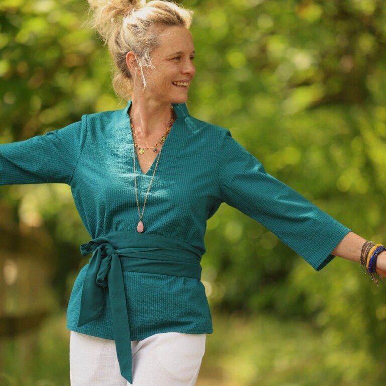 blouse madeleine seersucker de coton canard 4389290 Quintessence - Blouse Madeleine – Seersucker de coton canard – XXL