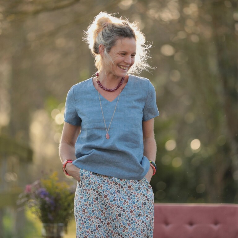Meta SS25 - Blouse Nila - Lin chiné denim – XXL