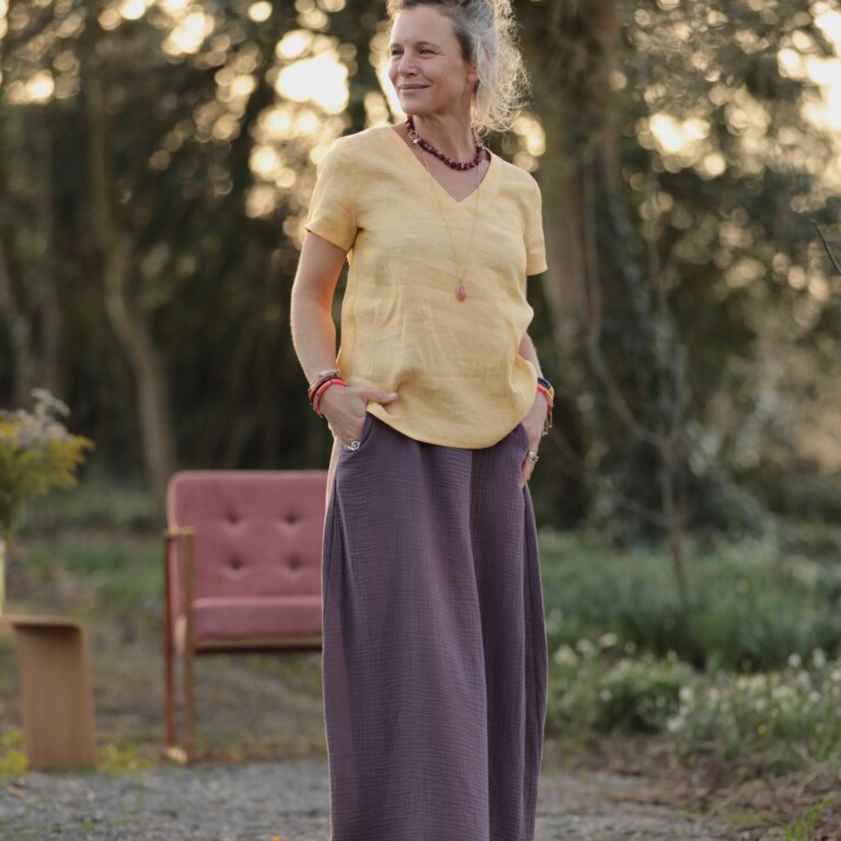 Meta SS25 - Blouse Nila - Lin chiné jaune doux – XXL