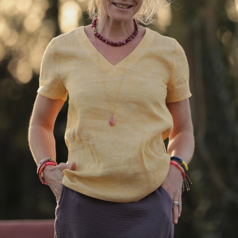 Meta SS25 - Blouse Nila - Lin chiné jaune doux – XXL