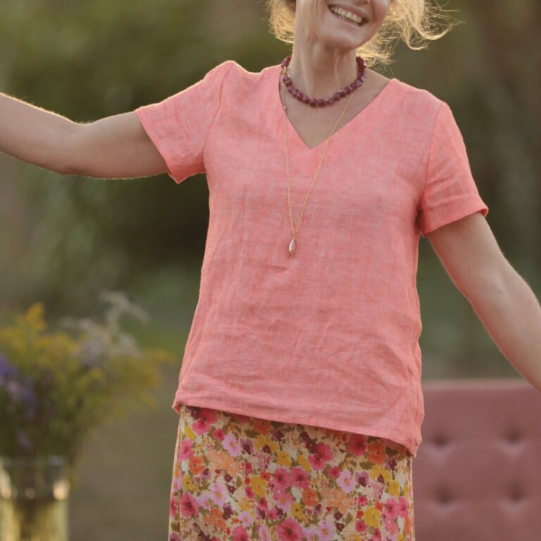 Meta SS25 - Blouse Nila - Lin chiné orange pep's – XXL