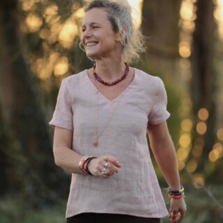 Quintessence - Blouse Nila  Lin chiné rose doux