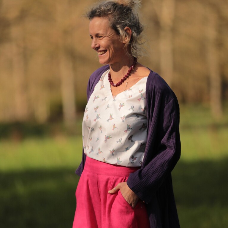 Meta SS25 - Blouse Nila - Voile de coton Colibris – XXL