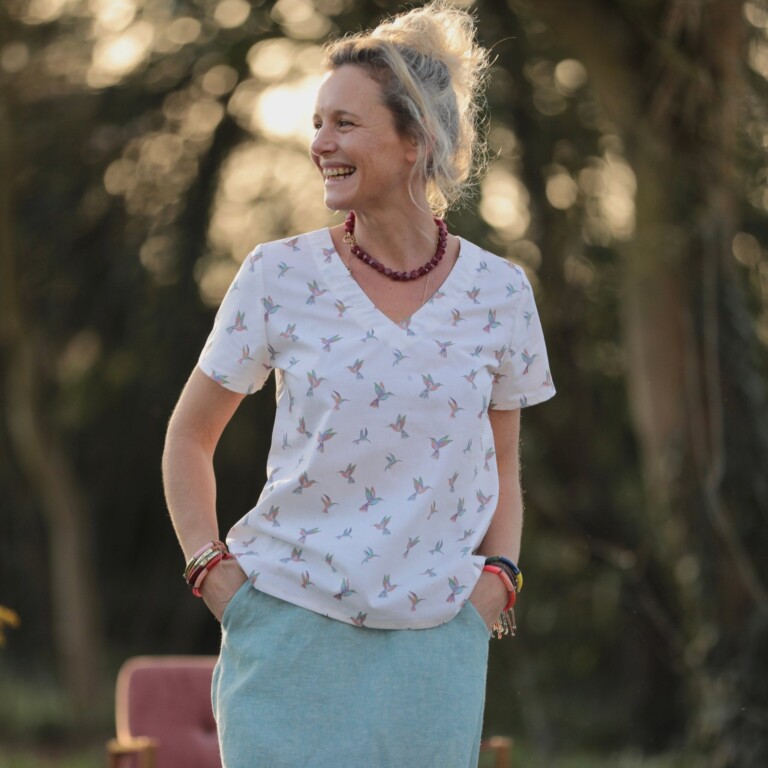 Meta SS25 - Blouse Nila - Voile de coton Colibris – XXL