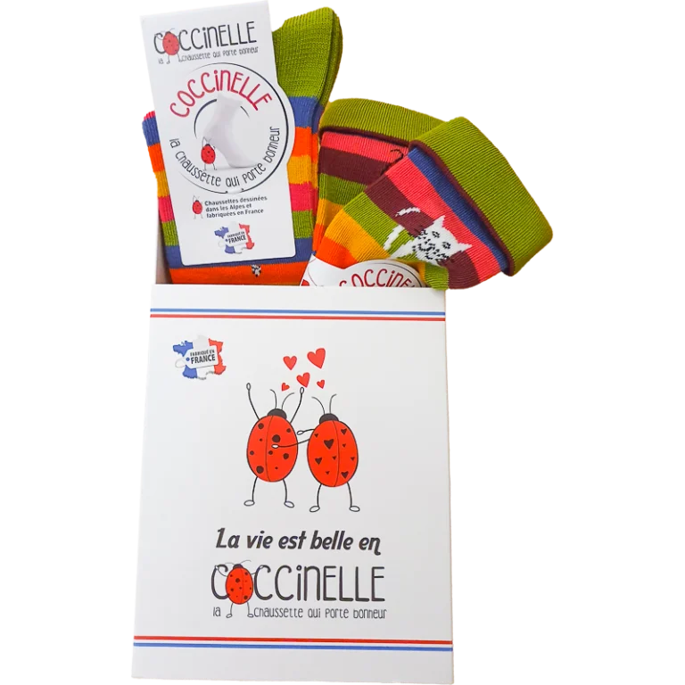 boite cadeau 3 Chaussettes Coccinelle - Boite cadeau