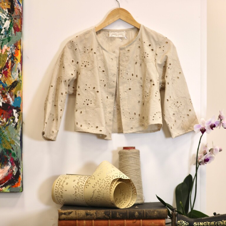Meta SS25 - Boléro Ange - coton brodé ajouré ficelle – S