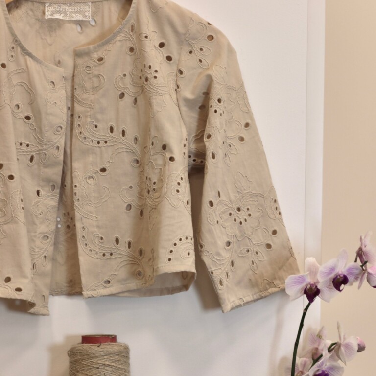 Meta SS25 - Boléro Ange - coton brodé ajouré ficelle – S