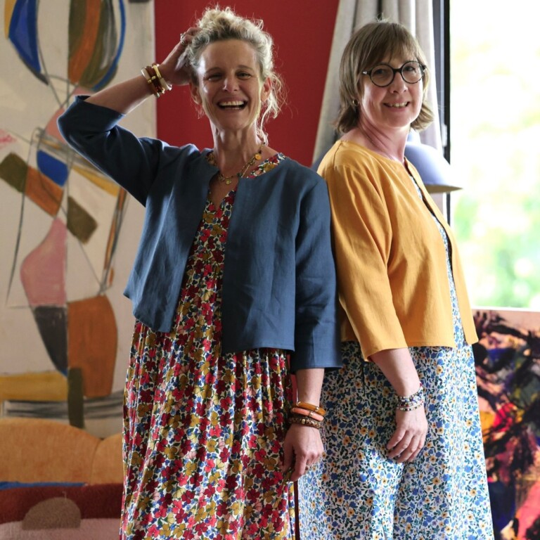 Meta SS25 - Boléro Ange - jacquard coton/lin marine – XXL