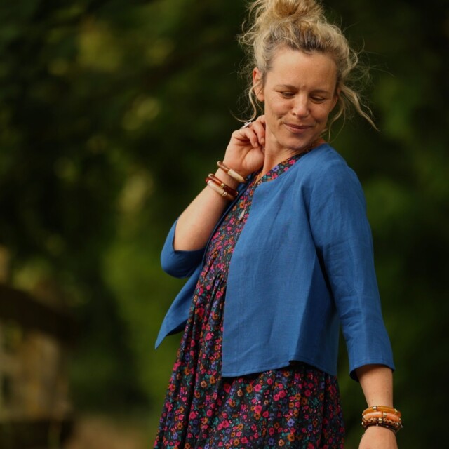 Meta SS25 - Boléro Ange - lin bleu majorelle – XXL