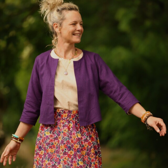 Meta SS25 - Boléro Ange - lin lilas – XXL